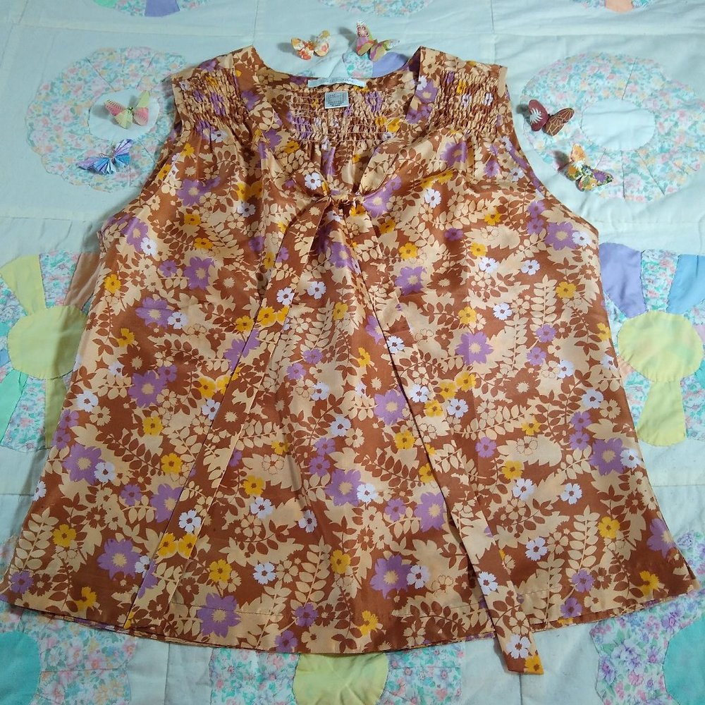 Cote Femme | Silk Sleeveless Blouse | Size 12 🦋
